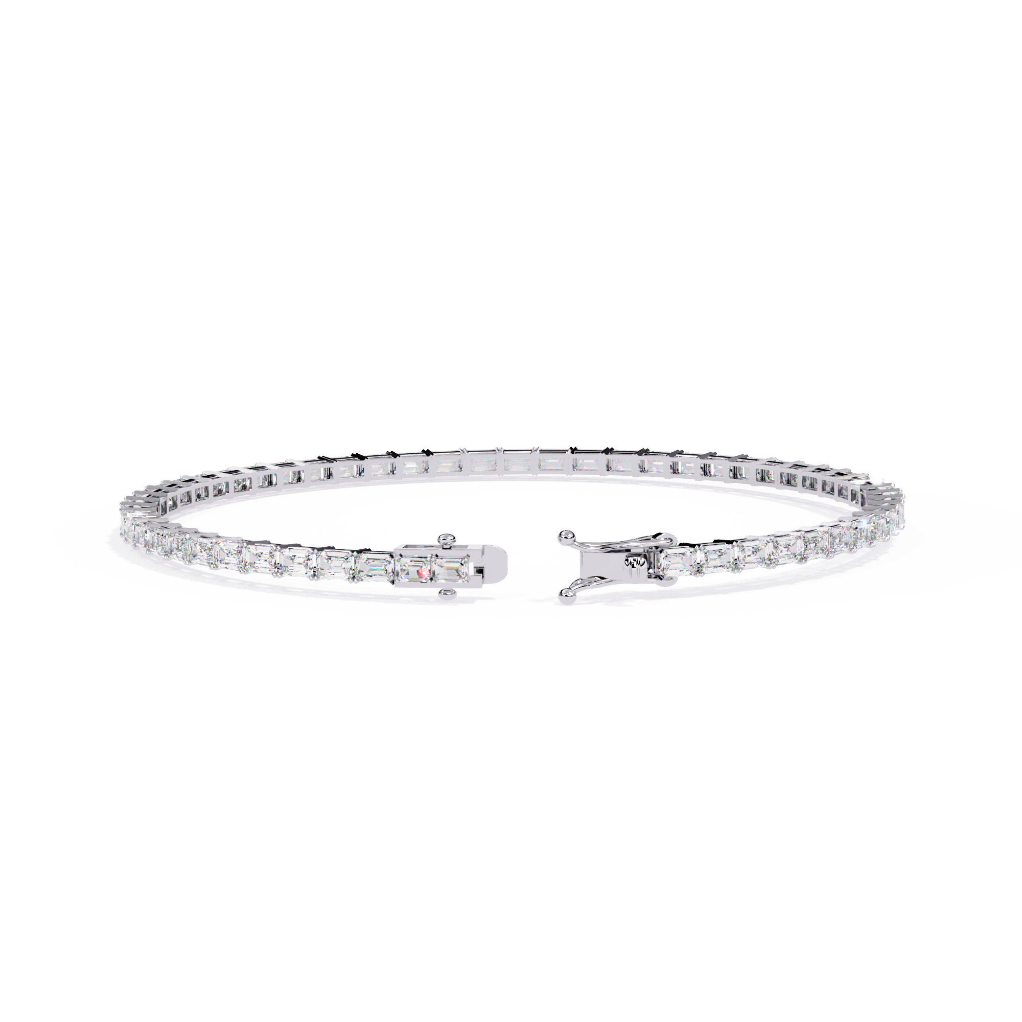 Solitairekart 3.53ct Emerald Cut Natural Diamond Tennis Bracelet-HI Color. VS-SI Clarity